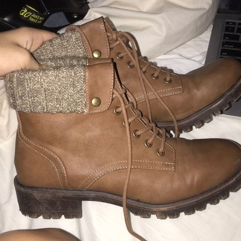 Brown lace up boots, only worn a couple times.